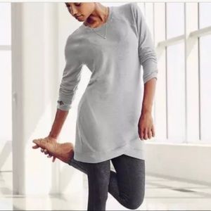 Athleta Criss Cross Sweatshirt Dress L Gray heather